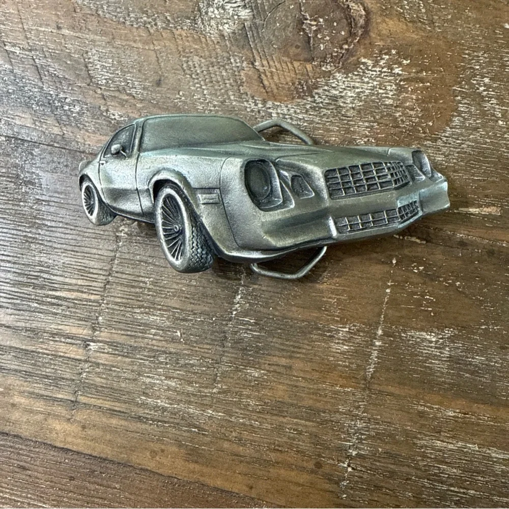 Classic Pewter Camero Z28 Car Belt Buckle - Men’s Accessory